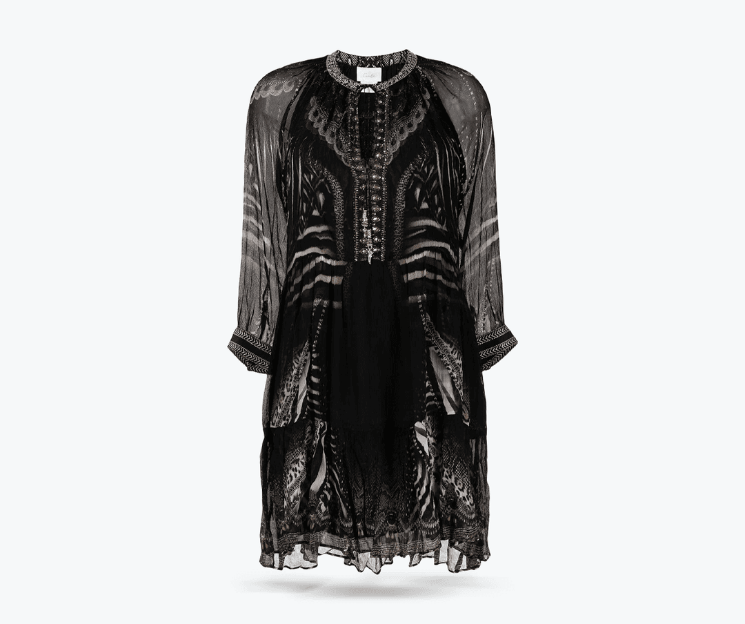 Dress with strass or trim